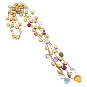 Authentic! Marco Bicego 18k Yellow Gold Paradise Gemstone Diamond Necklace